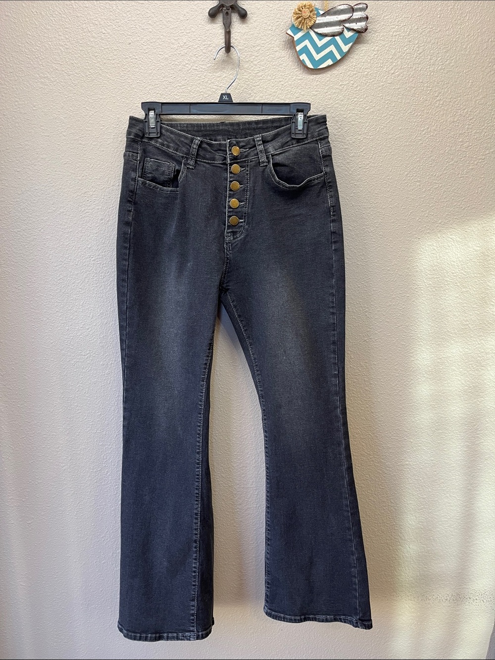 Falmer heritage faded black flair jeans size L